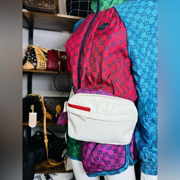 RARE Prada Sport White Fanny Waist Bag Vintage B9150m - Picture 1 of 16